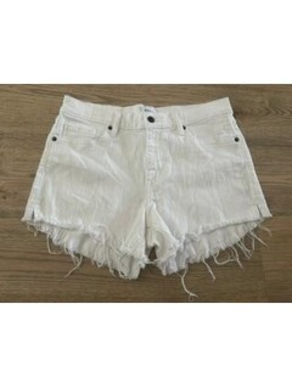 Pistola Denim Shorts Womens 29 White Cut Off Frayed Hem Stretch Casual Summer